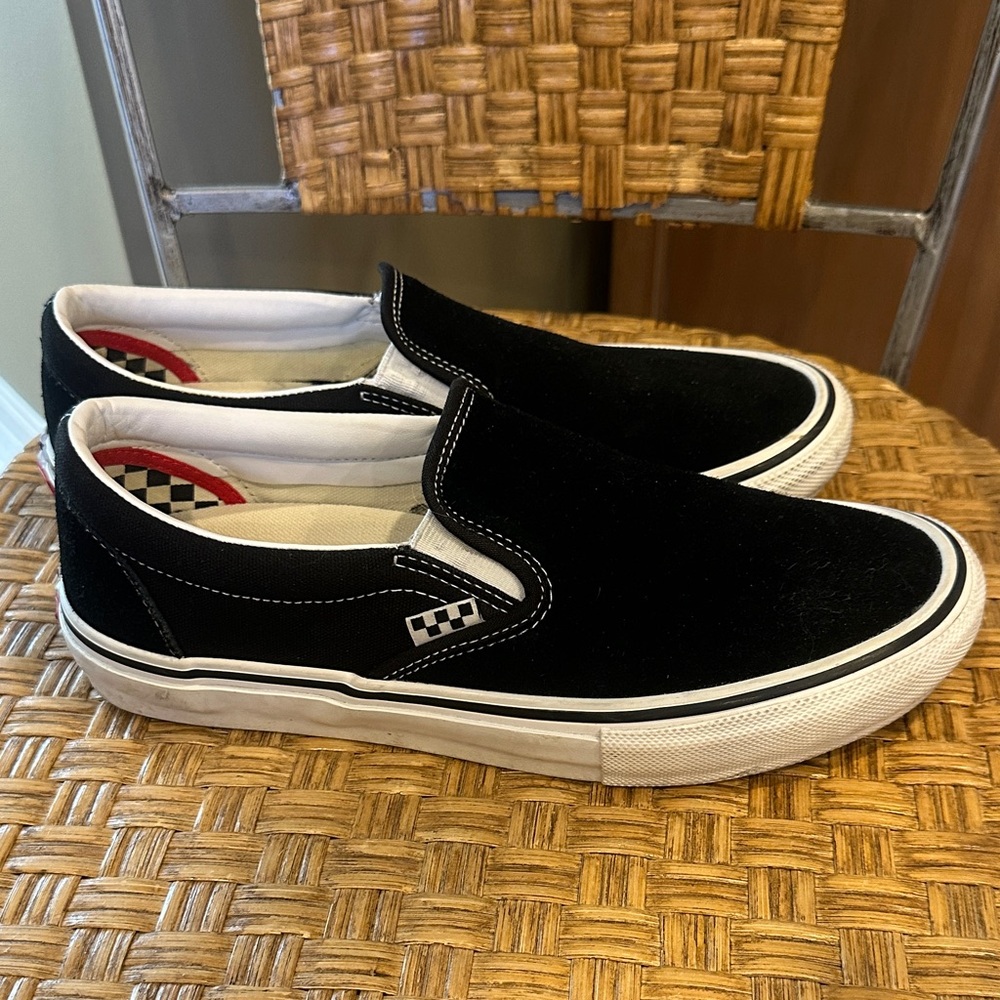 Vans Skate Slip-On Black and White Shoes 9